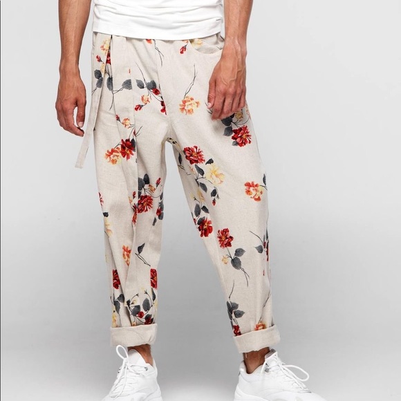 ORTTU "Bali"floral linen pants